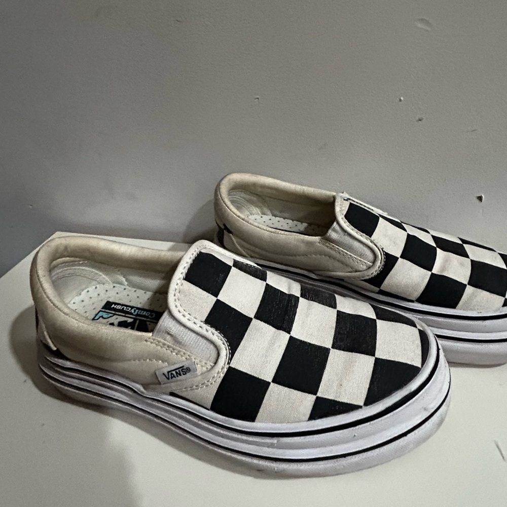 Vans Black and White Checkered Platform Shoes